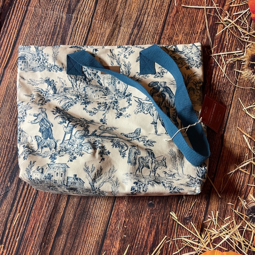 Maison d' Hermine Toile Tote Bag, Blue/White, NWT - Picture 8 of 10